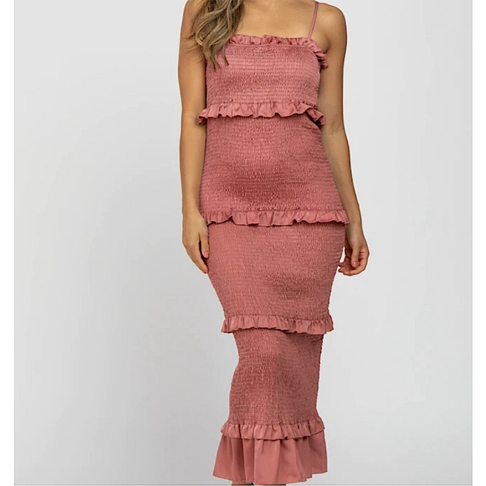 Pinkblush Maternity Fitted Midi Dress - Worn Once